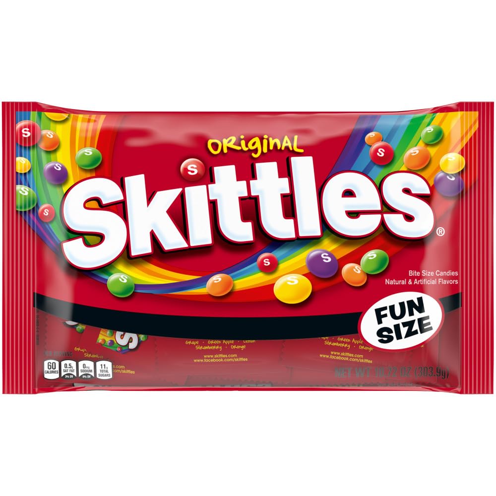 SKITTLES Original Chewy Candy Fun Size Candy, 10.72oz