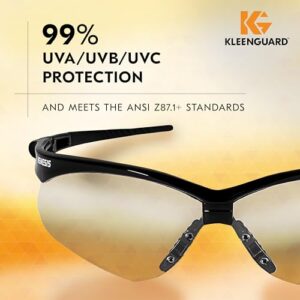 KleenGuard™ V30 Nemesis™ Safety Glasses (25676), Clear Lenses, Black Frame, Unisex for Men and Women (Qty 12)