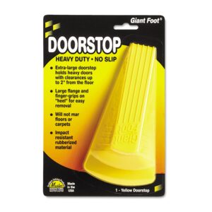 master caster 00966 giant foot doorstop, no-slip rubber wedge, 3-1/2w x 6-3/4d x 2h, safety yellow