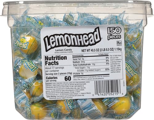 Lemonhead Hard Lemon Candy, Individually Wrapped Candy (150 Count)