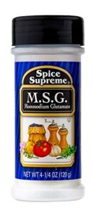 spice supreme m.s.g. monosodium glutamate, plastic shaker, 4.25-oz.