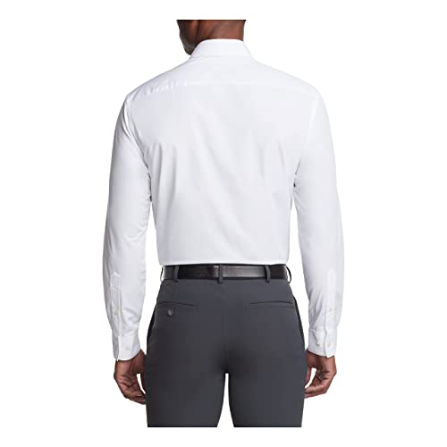 Van Heusen Men's Dress Shirt Regular Fit Poplin Solid, White, 16.5" Neck 34"-35" Sleeve
