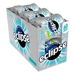 eclipse polar ice sugar free chewing gum bulk pack, 60 piece bottle (pack of 6)