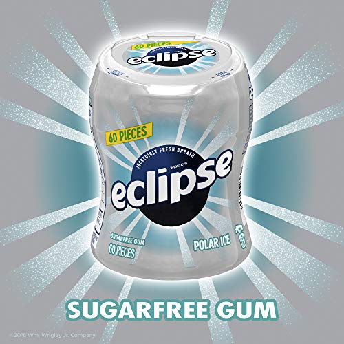 ECLIPSE Polar Ice Sugar Free Chewing Gum Bulk Pack, 60 Piece Bottle (Pack of 6)