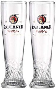 paulaner brewery wheat weißbier signature spiral glass 0.5 l - set of 2 glasses