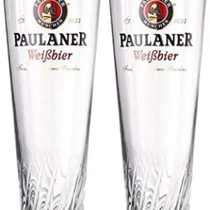 Paulaner Brewery Wheat Weißbier Signature Spiral Glass 0.5 L - Set of 2 Glasses