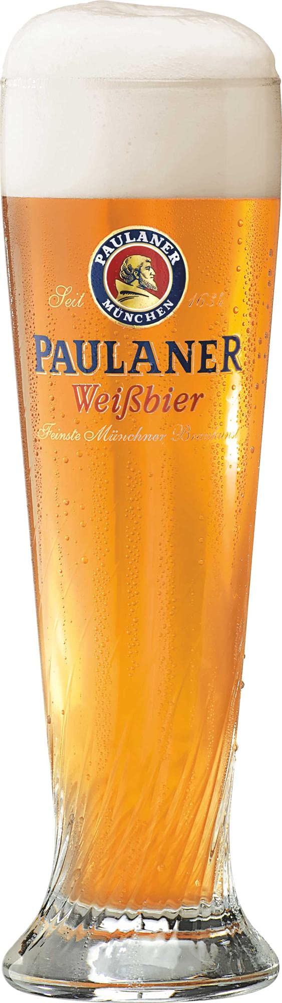 Paulaner Brewery Wheat Weißbier Signature Spiral Glass 0.5 L - Set of 2 Glasses