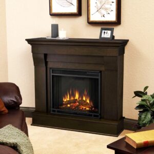 Real Flame 5910E-DW Chateau Fireplace, Small, Dark Walnut