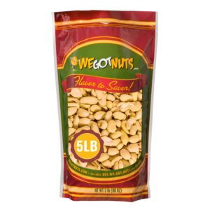 roasted unsalted peanuts 5 pounds (80oz) by we got nuts – premium quality kosher peanut – healthy & natural rich flavor snack – great for diy homemade peanut butter – air-tight resealable bag package