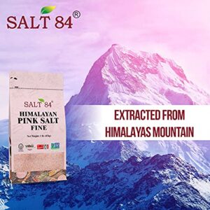 SALT 84 Himalayan Chef Pink Salt, Fine Grain, 1 Pound (Pack of 1)