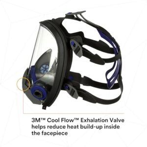 3M Ultimate FX Full Facepiece Reusable Respirator, FF-403, NIOSH, ANSI, Six-Strap Harness for a Secure Comfortable Fit, Cool Flow Valve, Passive Speaking Diaphragm, Large