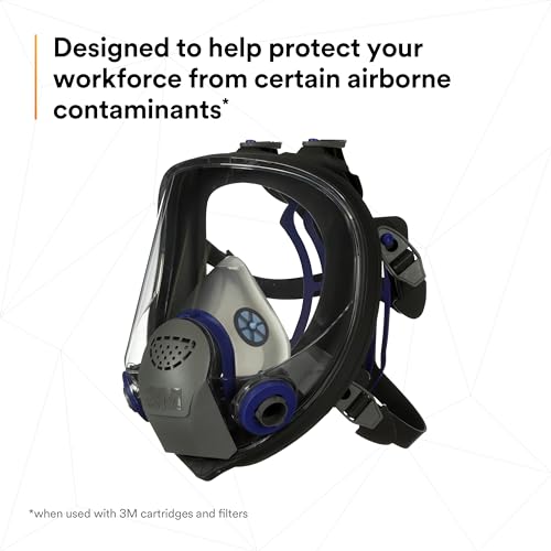 3M Ultimate FX Full Facepiece Reusable Respirator, FF-403, NIOSH, ANSI, Six-Strap Harness for a Secure Comfortable Fit, Cool Flow Valve, Passive Speaking Diaphragm, Large