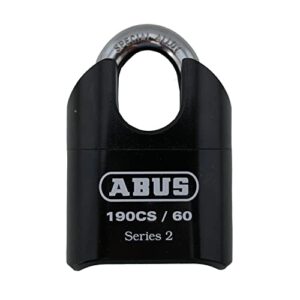 abus 190cs/60 high security solid steel combination padlock, closed shackle