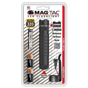 maglite mag-tac led 2-cell cr123 flashlight - crowned-bezel, matte black
