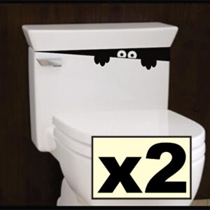 (2) Sticker Connection | Toilet Monster Bathroom Decal | Sticker Funny Kids Vinyl Decal Potty Training Halloween | 2"x12" (Black)