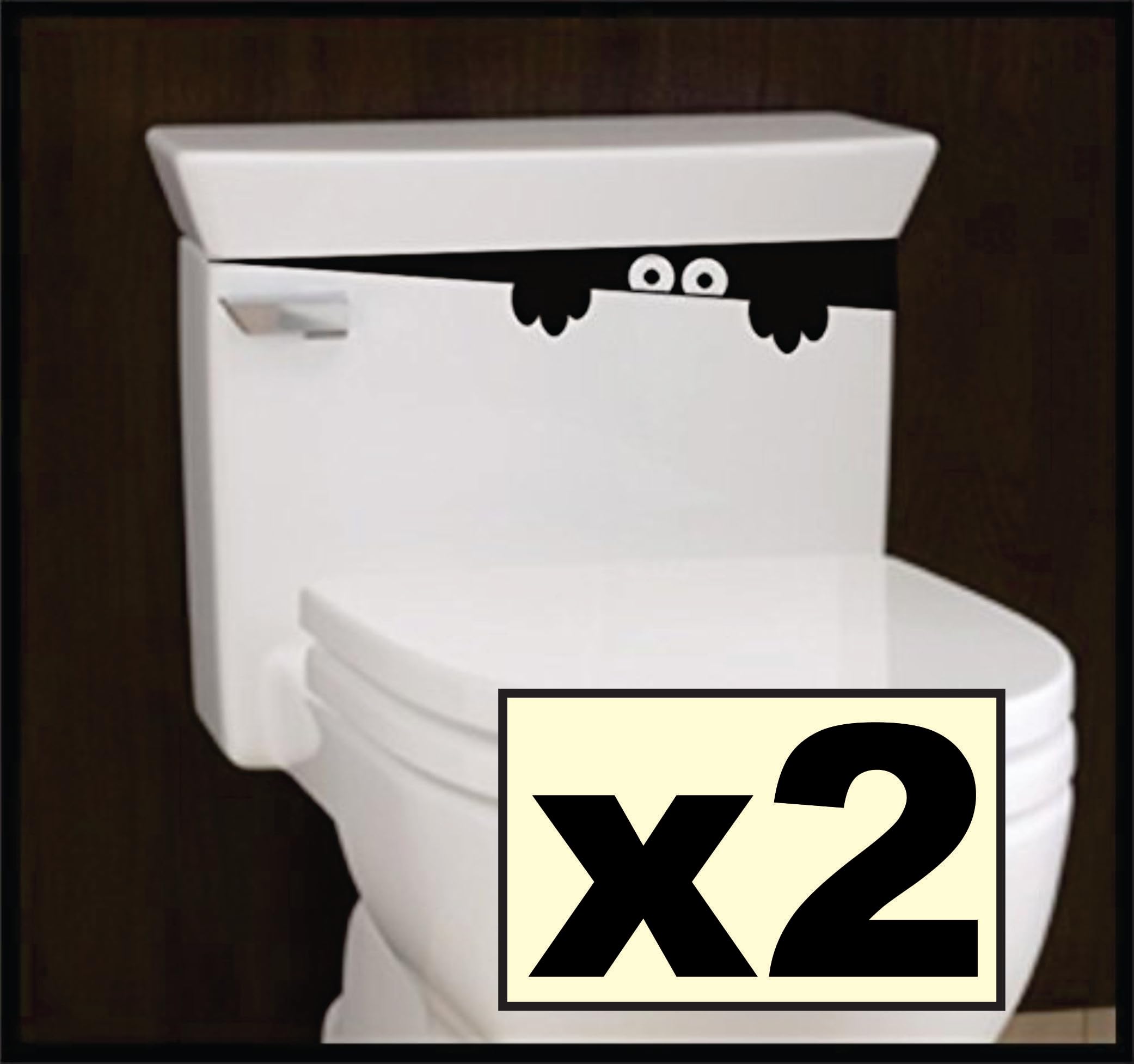 (2) Sticker Connection | Toilet Monster Bathroom Decal | Sticker Funny Kids Vinyl Decal Potty Training Halloween | 2"x12" (Black)