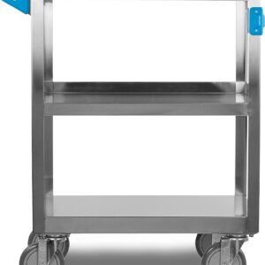 Carlisle FoodService Products Stainless Steel 3 Shelf Utility Cart, 15.5" x 24", Silver, 300 Pound Capacity