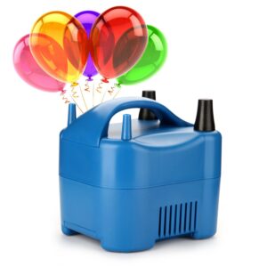 agptek 680w high power two nozzle high power electric balloon inflator pump portable blue air blower,inflate in one second, bp3-eu