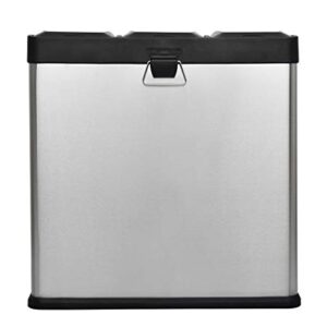 Step N' Sort The 16-Gal. 3-Compartment Stainless Steel Trash and Recycling Bin