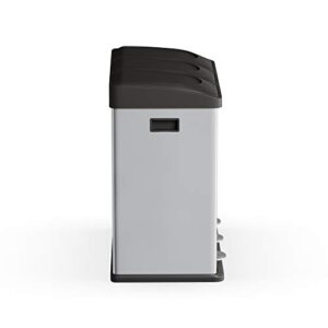 Step N' Sort The 16-Gal. 3-Compartment Stainless Steel Trash and Recycling Bin