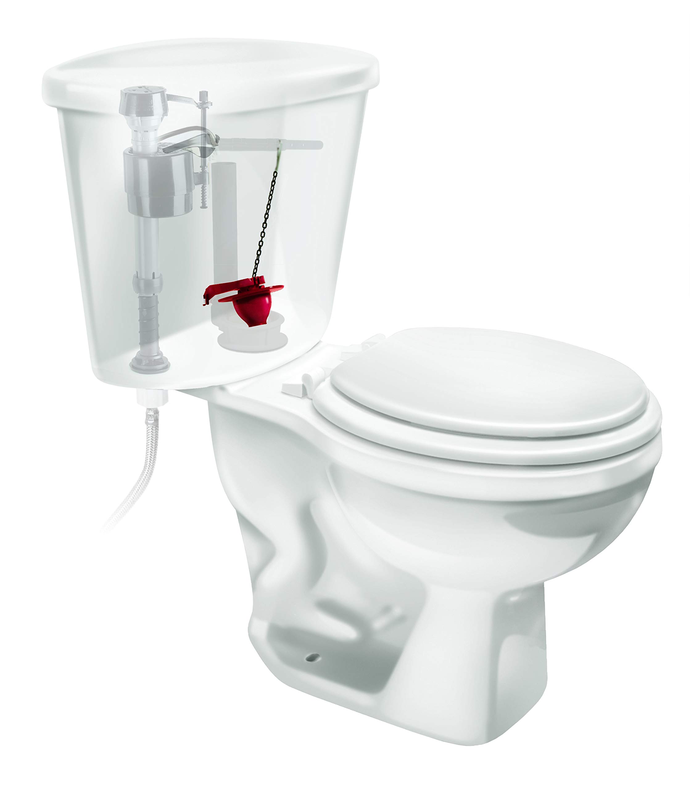 Fluidmaster 502CN3 PerforMAX Universal Water-Saving Long Life Toilet Flapper for 2-Inch Flush Valves, Adjustable Solid Frame Design, Easy Install, 3 Pack, Red, 3 Pack