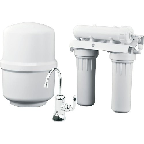 GE Reverse Osmosis System & Under Sink Water Filter | Faucet & Easy Install Kit Included | Premium Filtration Reduces Lead, Chlorine & More | Replace Filters Every 6 Months | GXRM10RBL