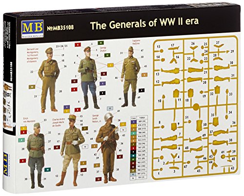 Master Box WWII Famous Generals (6) Figure Model Building Kits (1:35 Scale)