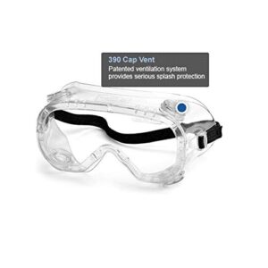 Gateway Safety 32392 Traditional Technician Splash Safety Goggle, 390 Cap Vent, Clear Anti-Fog Lens