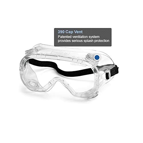 Gateway Safety 32392 Traditional Technician Splash Safety Goggle, 390 Cap Vent, Clear Anti-Fog Lens