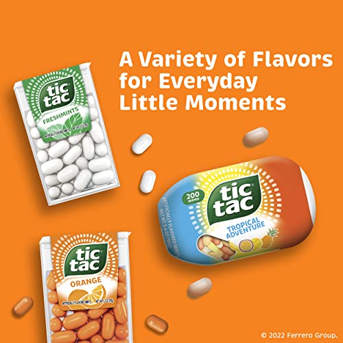 Tic Tac Orange Flavored Mints, 4 Count, On-The-Go Refreshment, 3.4 Oz Each