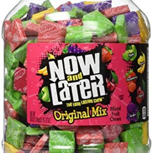 Now and Later Original Mix, Individually Wrapped Mixed Fruit Chew Candy, 60 Ounce Jar