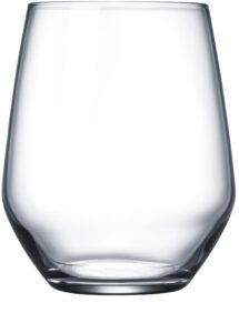 circleware basic stemless white-red wine drinking glasses, set of 4, 16 ounce, limited edition glassware