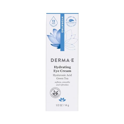 DERMA-E Hydrating Eye Cream – Firming and Lifting Hyaluronic Acid Treatment - Under Eye and Upper Eyelid Cream Reduces Puffiness and Appearance of Fine Lines, 0.5 oz