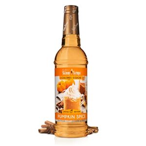 jordan's skinny syrups sugar free coffee syrup, pumpkin spice flavor drink mix, zero calorie flavoring for chai latte, protein shake, food & more, gluten free, keto friendly, 25.4 fl oz, 1 pack