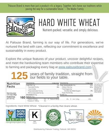 Non-GMO Project Verified Hard White Wheat Berries | 5 LB Burlap Bag | 100% Non-Irradiated | Kosher Parve | USA Grown | Field Traced