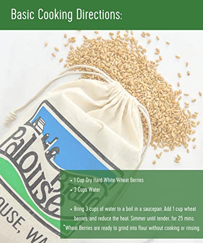 Non-GMO Project Verified Hard White Wheat Berries | 5 LB Burlap Bag | 100% Non-Irradiated | Kosher Parve | USA Grown | Field Traced