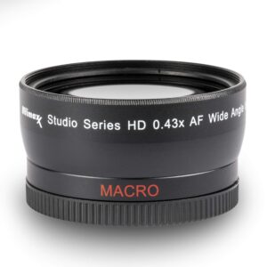 58mm 0.43x wide angle (w/macro) high definition lens for dslr canon eos rebel 70d 77d 80d 90d t8i t7 t7i t6i t6s t6 t5i t5 t4i t3i t100 sl1 sl2 sl3 & more