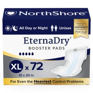 northshore booster pads for men and women with adhesive, x-large, case/72 (6/12s)