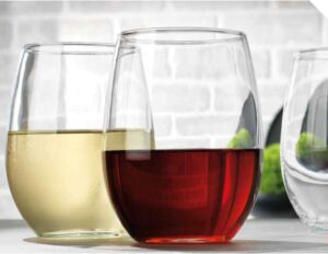 home essentials 3444 modern living stemless wine glass, set of 4, 20 oz.