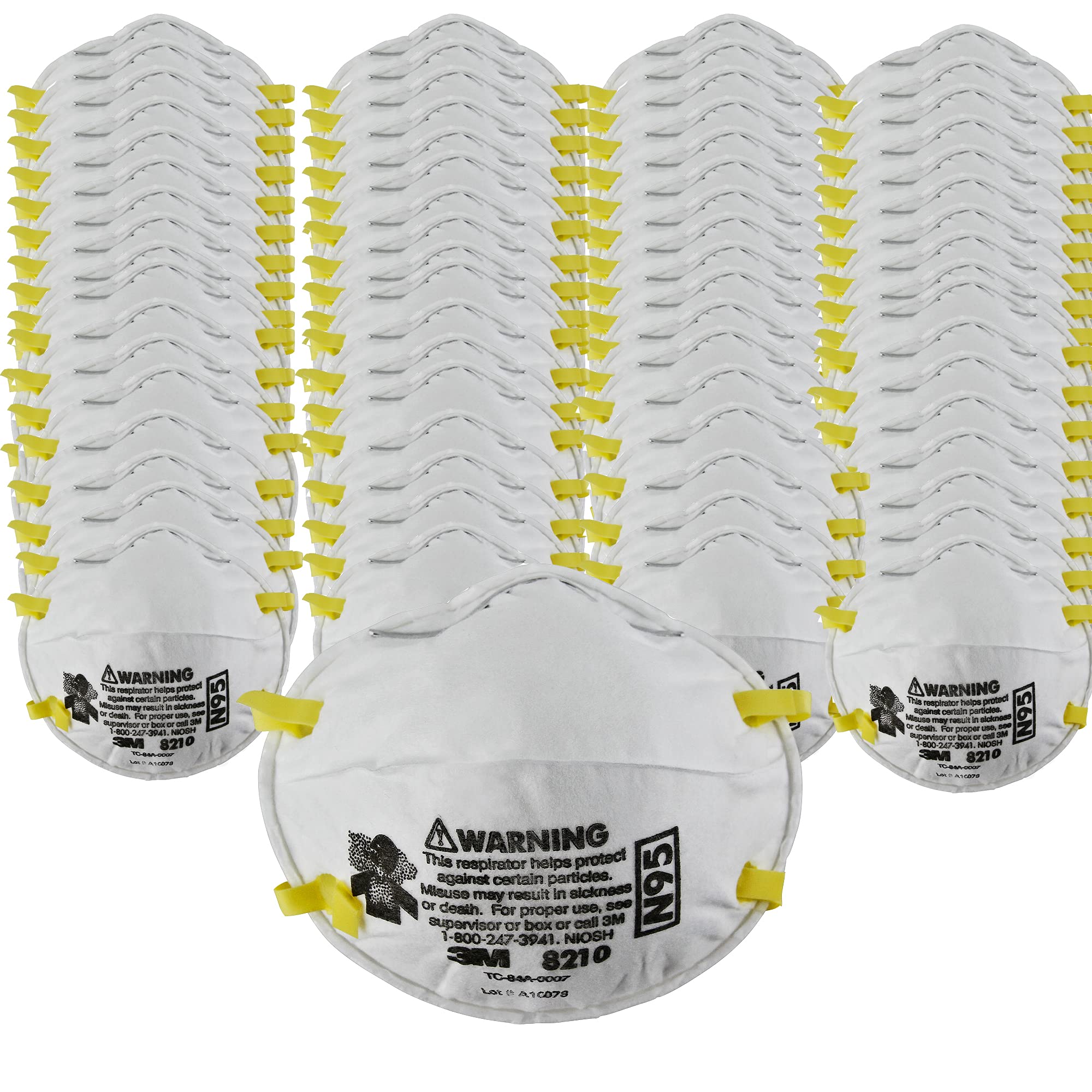 3M Personal Protective Equipment Particulate Respirator 8210, Pack of 160, N95, Smoke, Dust, Grinding, Sanding, Sawing, Sweeping