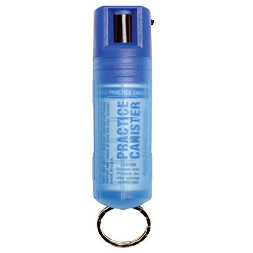 SABRE Practice Spray with Twist Lock, Inert Water-Based Formula, 10-Foot (3-Meter) Range, Helps to Build Confidence, Muscle Memory and Familiarity, Ergonomic Finger Grip, Key Ring, Blue