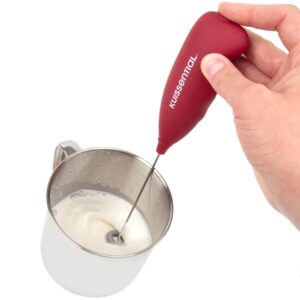 Kuissential Electric Stainless Steel Milk Frother-Slickfroth 2.0- Powerful Handheld Battery Operated Foam Maker for Cappuccino, Latte, Hot Chocolate, Frappe, Matcha and Coffee