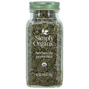 simply organic herbs de provence, 1-ounce jar, french blend of aromatic savory, thyme, rosemary, basil tarragon & lavender