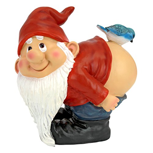 Design Toscano QM22997 Loonie Moonie Garden Gnome Statue, Medium, Multicolored