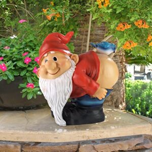 Design Toscano QM22997 Loonie Moonie Garden Gnome Statue, Medium, Multicolored