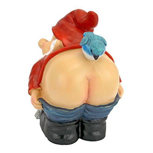 Design Toscano QM22997 Loonie Moonie Garden Gnome Statue, Medium, Multicolored