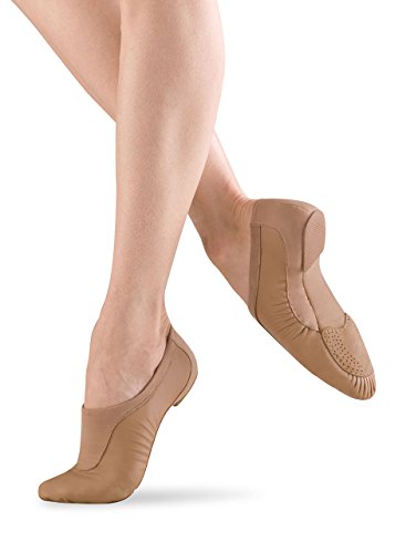 Bloch Women's Pulse Leather and Neoprene Split Sole Jazz Shoe, Tan, 8