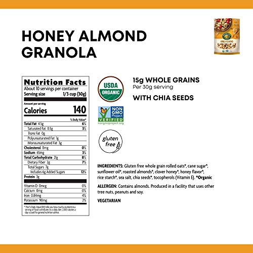Nature's Path Organic Gluten Free Honey Almond Granola, 11 Ounce