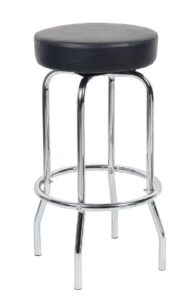 boss office products chrome bar stool in black