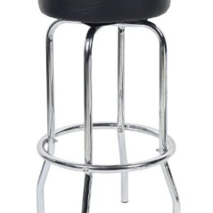 Boss Office Products Chrome Bar Stool in Black